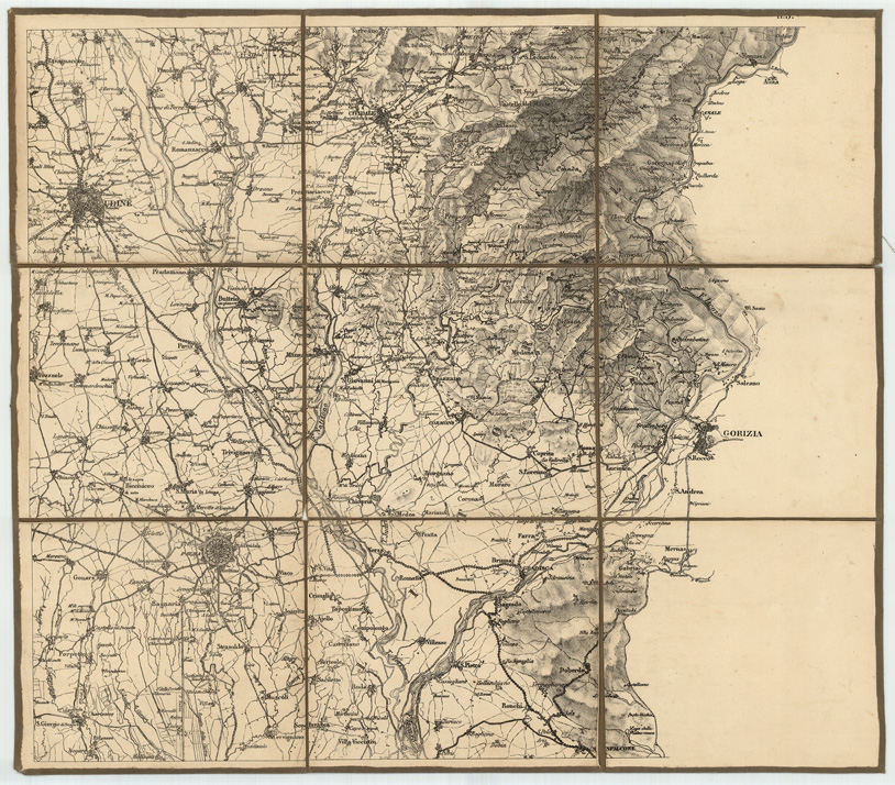 (N:7948) CARTA TOPOGRAFICA DELLA VENEZIA - Foglio H3 - Udine (B0005739) Carte e stampe antiche: riproduzione a colori su carta (formato A1)