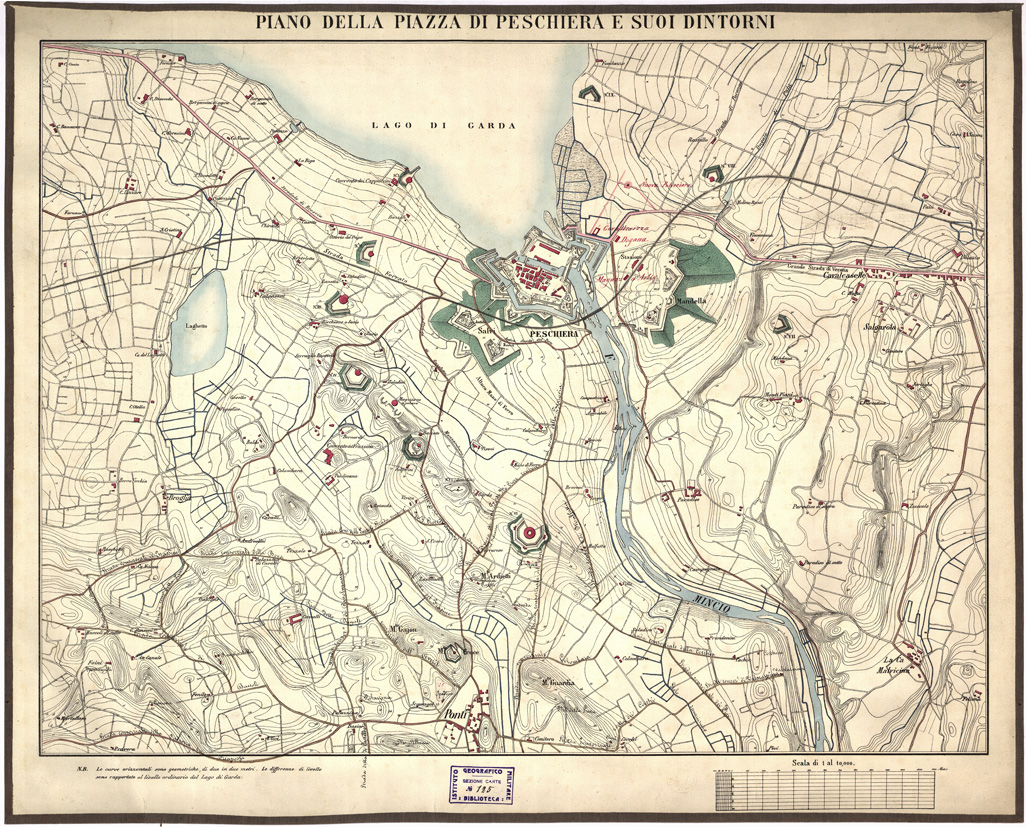 (N:13298) PIANO DELLA PIAZZA DI PESCHIERA... (B0005804) Carte e stampe antiche: riproduzione a colori su carta (formato A1)