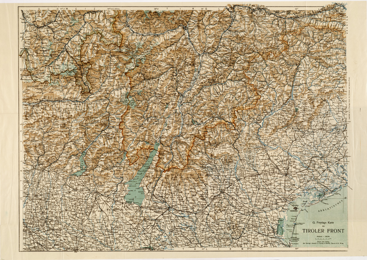 (N:15680) TIROLER KARNTNER UND ISONZO FRONT - Tavola 1 (B0005808) Carte e stampe antiche: riproduzione a colori su carta (formato A1)