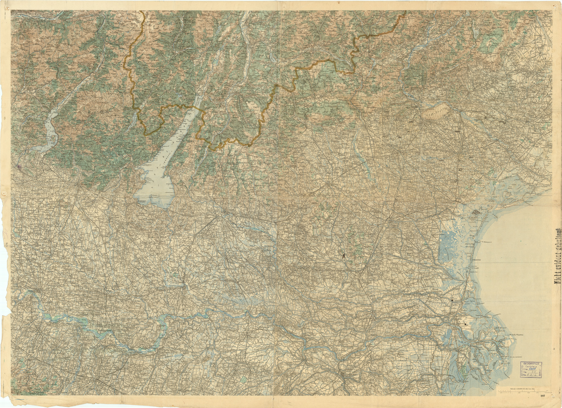 (N:2126) CARTA DEL TRENTINO (B0005922) Carte e stampe antiche: riproduzione a colori su carta (formato A1)