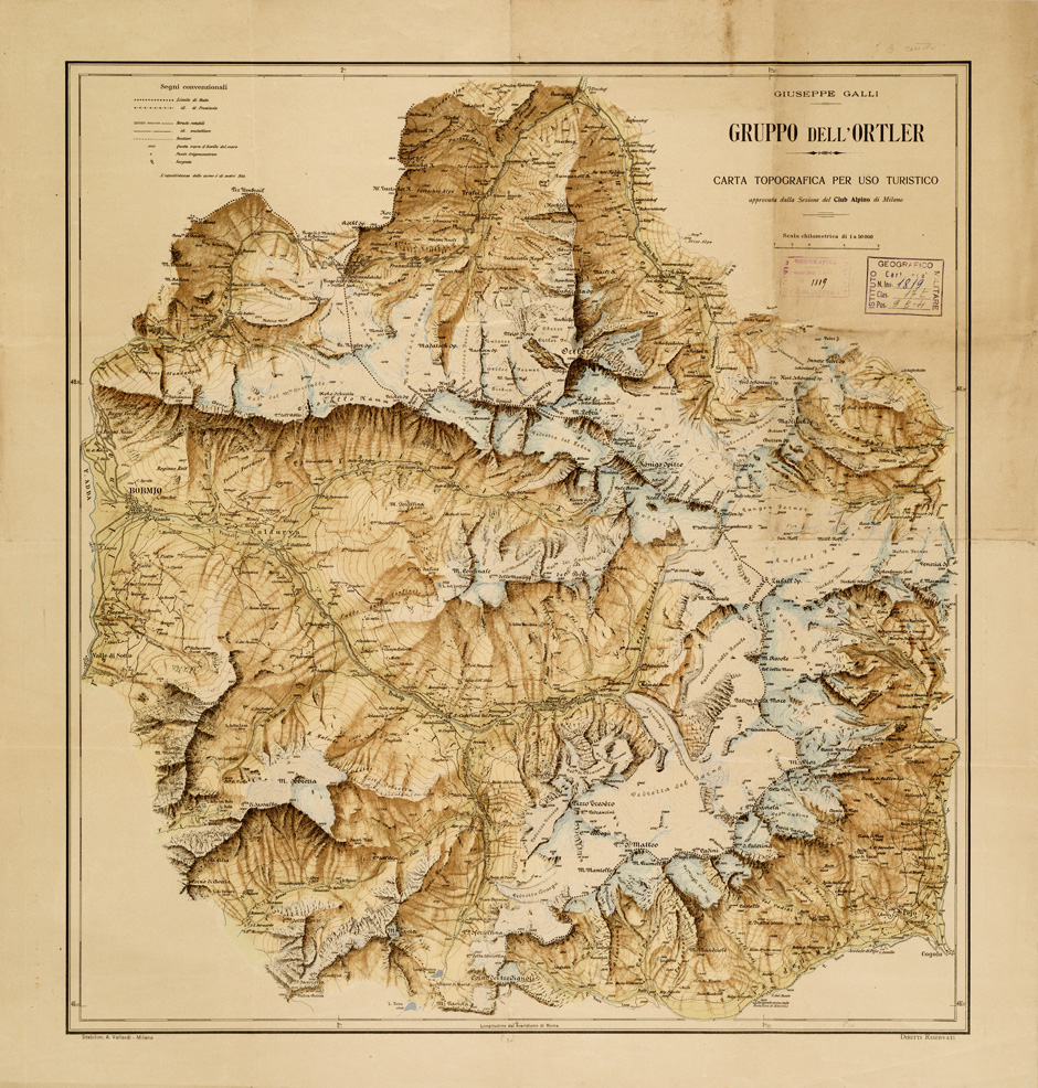 (N:6168) CARTA TOPOGRAFICA AD USO TURISTICO DEL GRUPPO DELL'ORTLER (B0005927) Carte e stampe antiche: riproduzione a colori su carta (formato A1)