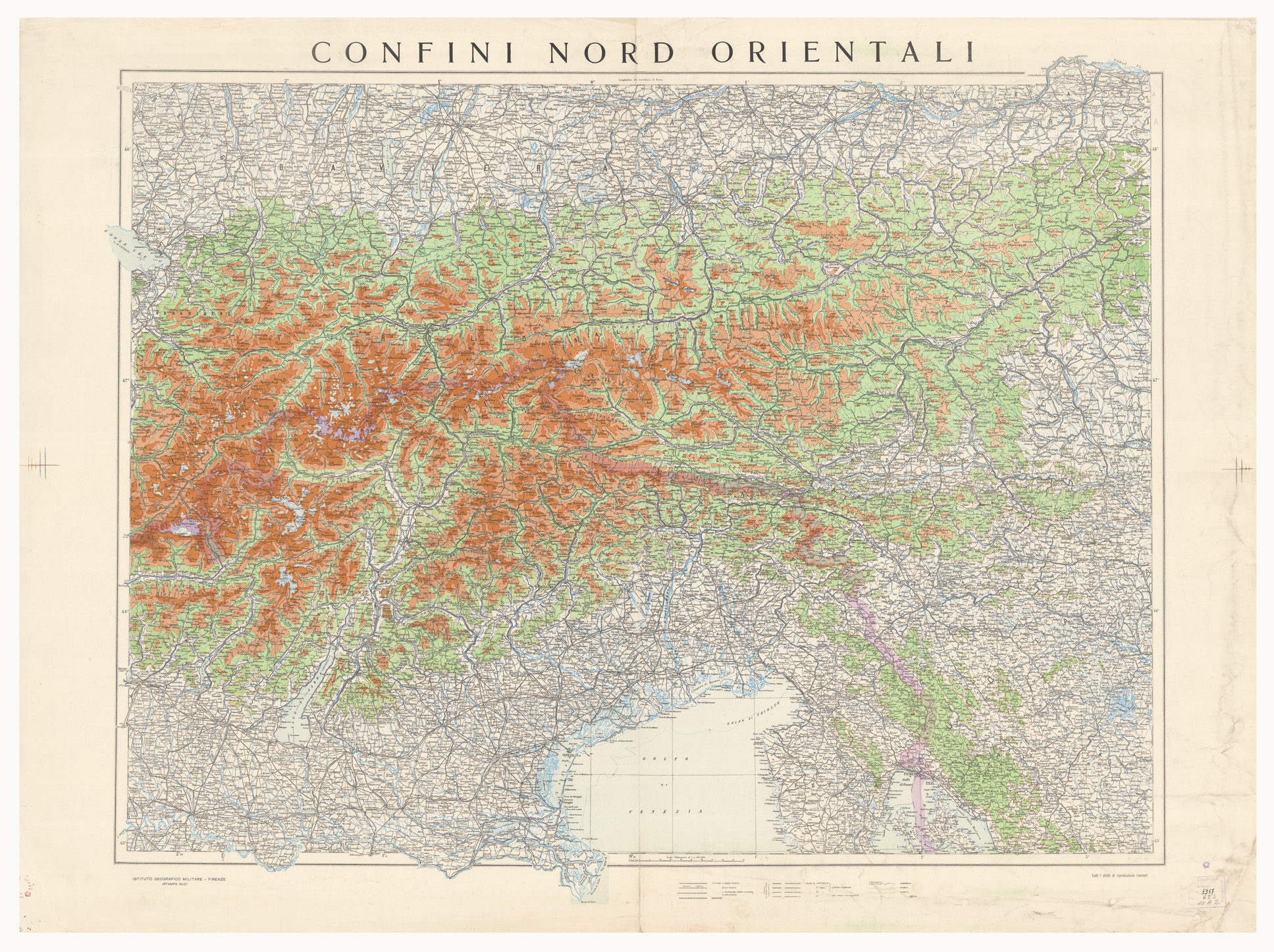 (N:9047) CONFINI NORD ORIENTALI (B0005953) Carte e stampe antiche: riproduzione a colori su carta (formato A1)
