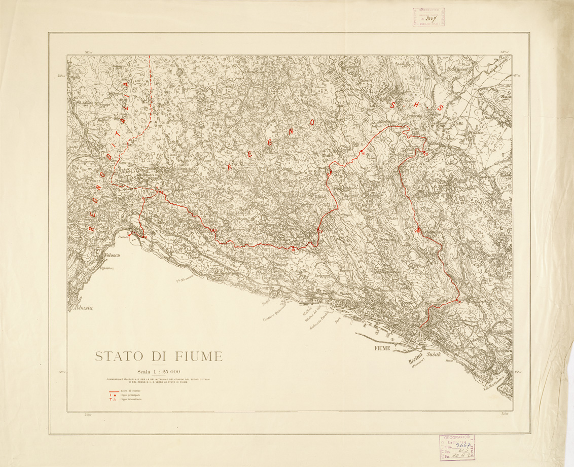 (N:3995) CARTA DELLO STATO DI FIUME... (B0005999) Carte e stampe antiche: riproduzione a colori su carta (formato A1)