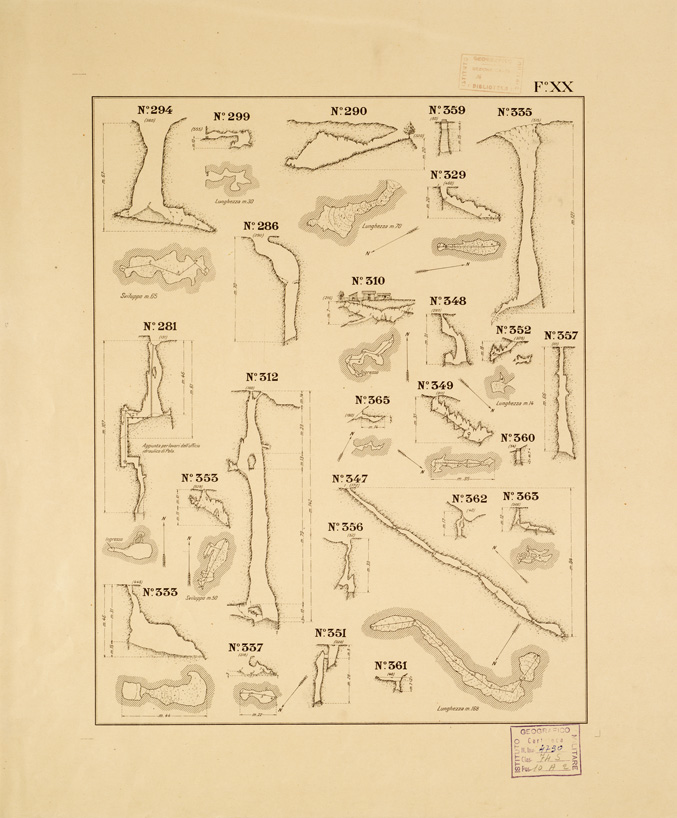 (N:14106) PLANIMETRIA DELLE R.R. GROTTE DI POSTUMIA -Tavola XX (B0006017) Carte e stampe antiche: riproduzione a colori su carta (formato A1)
