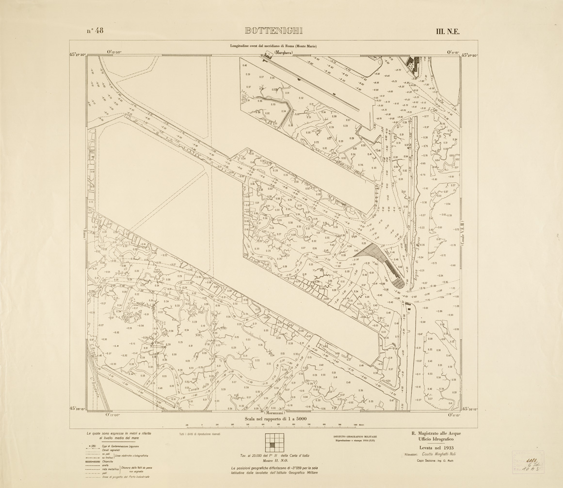 (N:3179) CARTA DELLA LAGUNA VENETA - BOTTENIGHI - N. 48 - III.N.E. (B0006093) Carte e stampe antiche: riproduzione a colori su carta (formato A1)