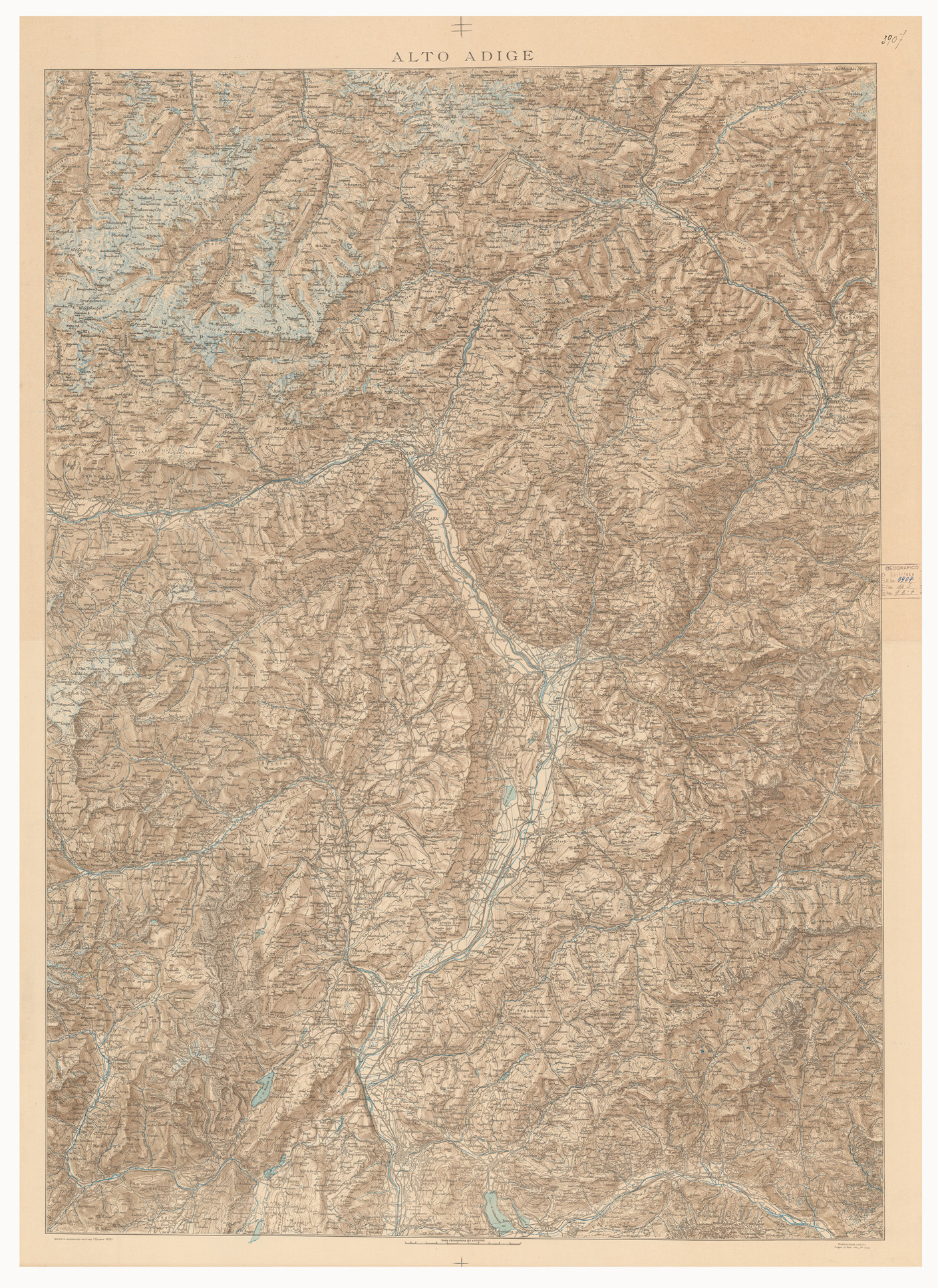 (N:156) ALTO ADIGE - CARTA DI GUERRA (B0006264) Carte e stampe antiche: riproduzione a colori su carta (formato A1)