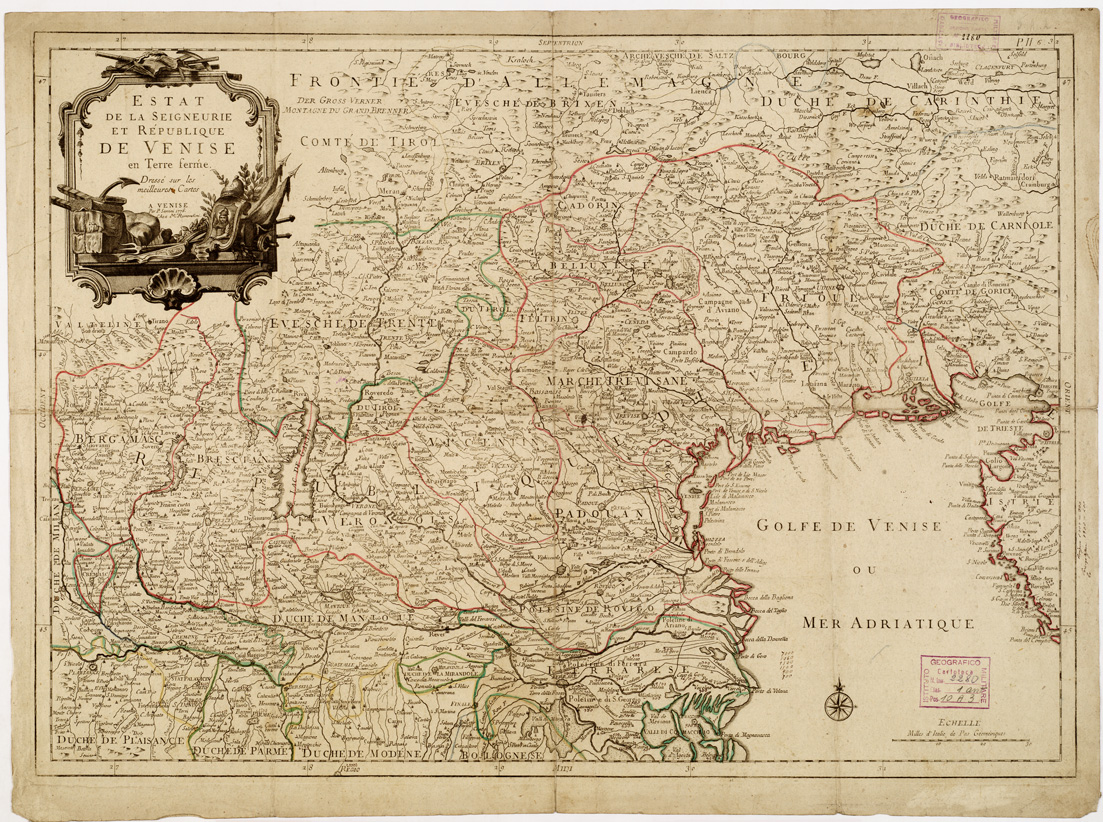 (N:9791) ESTAT DE LA SEIGNEURIE ET REPUBLIQUE DE VENISE EN TERRE FERME... (VENEZIA) (B0006271) Carte e stampe antiche: riproduzione a colori su carta (formato A1)