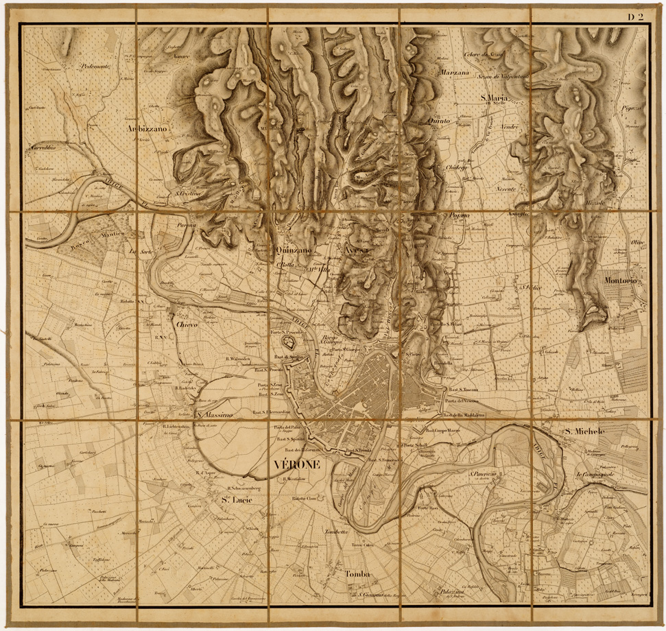 (N:8621) CARTE POUR SERVIR A L'INTELLIGENCE DES OPERATIONS MILITAIRES ENTRE LA CHIESE ET L'ADIGE...(LOMBARDO VENETO) - Foglio D2 (B0006315) Carte e stampe antiche: riproduzione a colori su carta (formato A1)