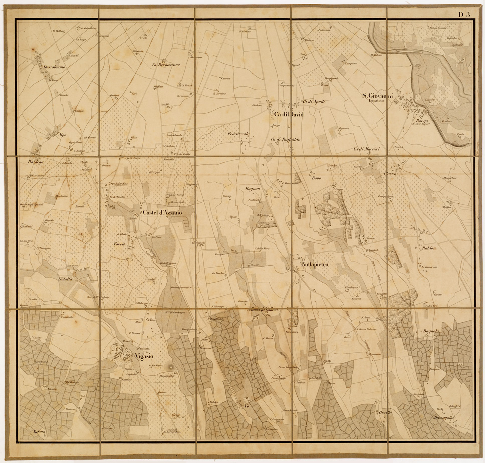 (N:8622) CARTE POUR SERVIR A L'INTELLIGENCE DES OPERATIONS MILITAIRES ENTRE LA CHIESE ET L'ADIGE...(LOMBARDO VENETO) - Foglio D3 (B0006316) Carte e stampe antiche: riproduzione a colori su carta (formato A1)