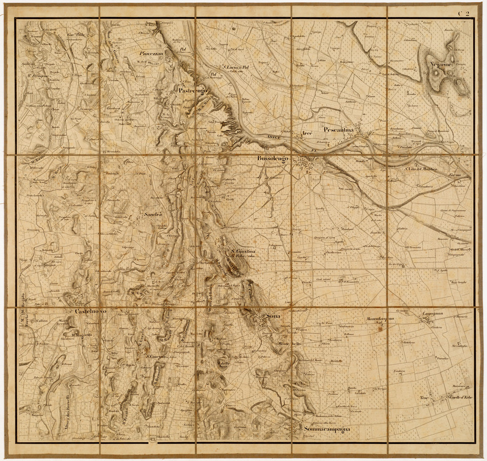 (N:8618) CARTE POUR SERVIR A L'INTELLIGENCE DES OPERATIONS MILITAIRES ENTRE LA CHIESE ET L'ADIGE...(LOMBARDO VENETO) - Foglio C2 (B0006318) Carte e stampe antiche: riproduzione a colori su carta (formato A1)