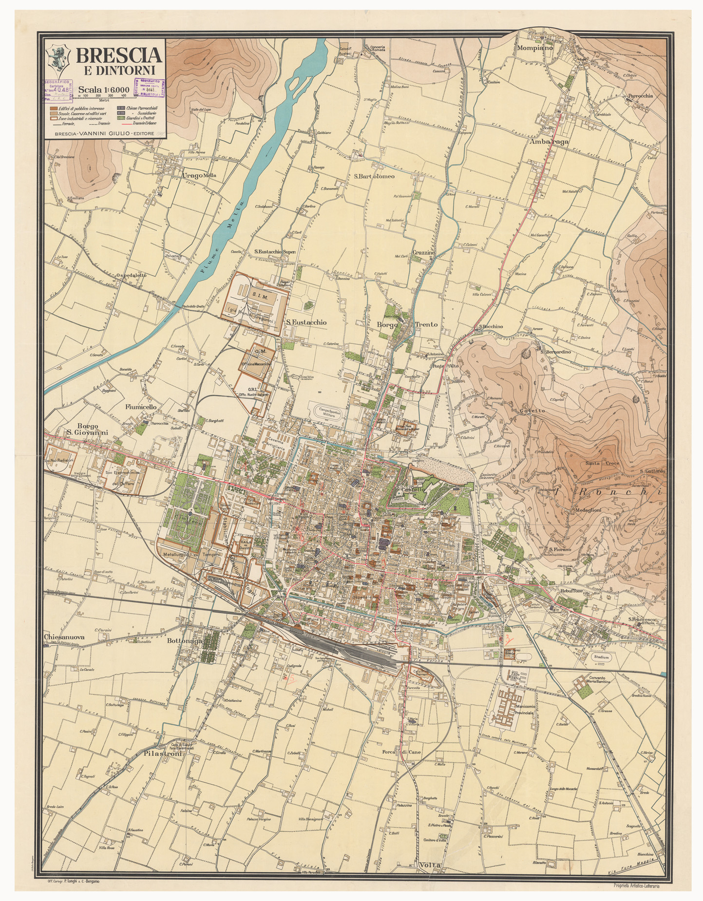 (N:434) BRESCIA E DINTORNI (B0006355) Carte e stampe antiche: riproduzione a colori su carta (formato A1)