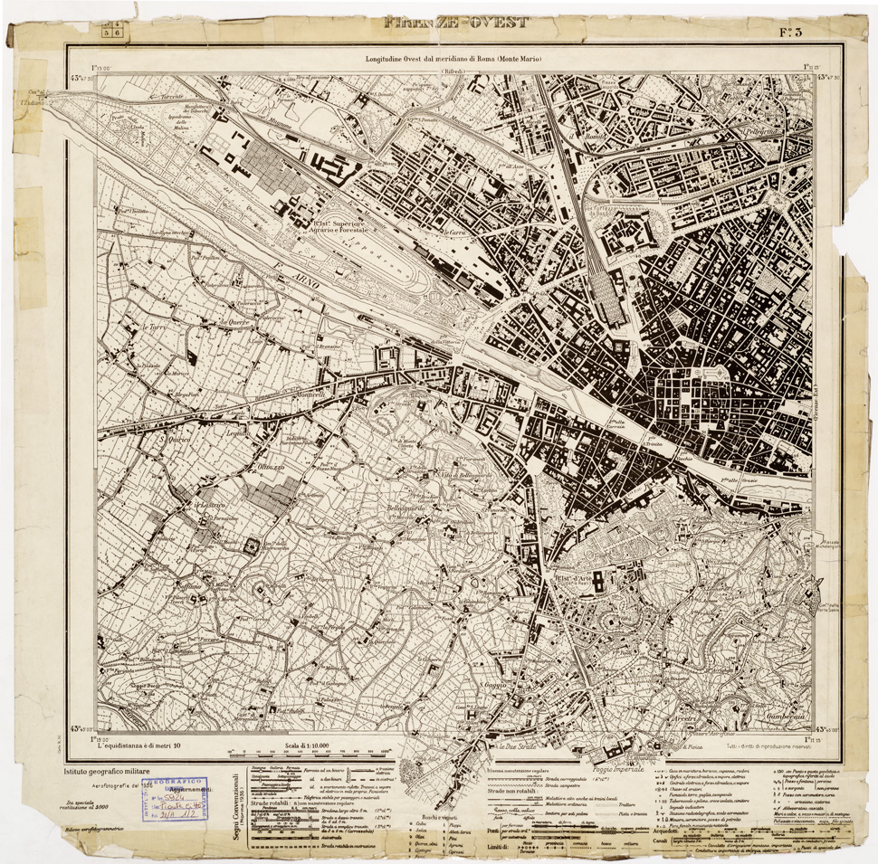 (N:8282) CARTA TOPOGRAFICA FIRENZE E DINTORNI - Foglio 3 - FIRENZE OVEST (B0006372) Carte e stampe antiche: riproduzione a colori su carta (formato A1)