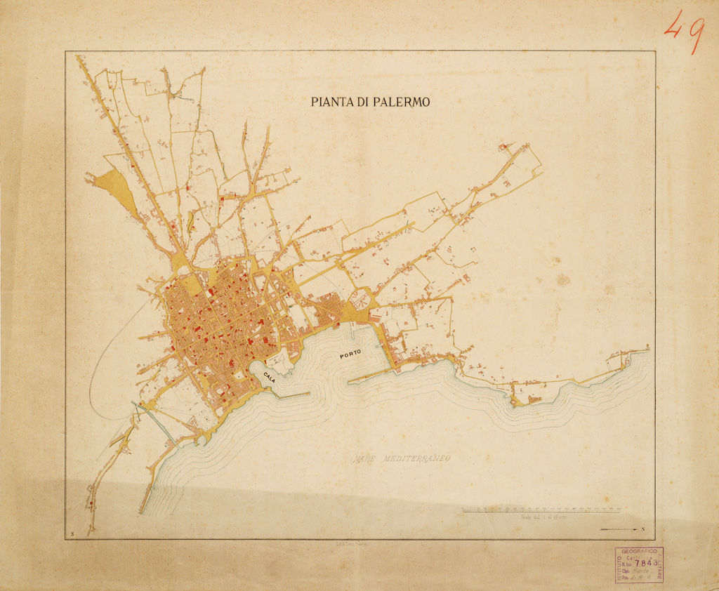 (N:13904) PIANTA DI PALERMO (B0006414) Carte e stampe antiche: riproduzione a colori su carta (formato A1)