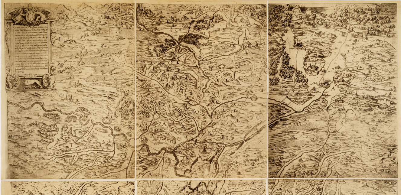 (N:11170) CAMPAGNA DI ROMA AL TEMPO DI PAOLO III (B0006485, B0006486, B6485-86) Carte e stampe antiche: riproduzione a colori su carta (formato A1)
