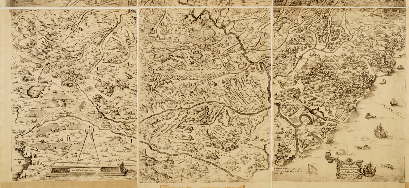 (N:11170) CAMPAGNA DI ROMA AL TEMPO DI PAOLO III (B0006485, B0006486, B6485-86) Carte e stampe antiche: riproduzione a colori su carta (formato A1)