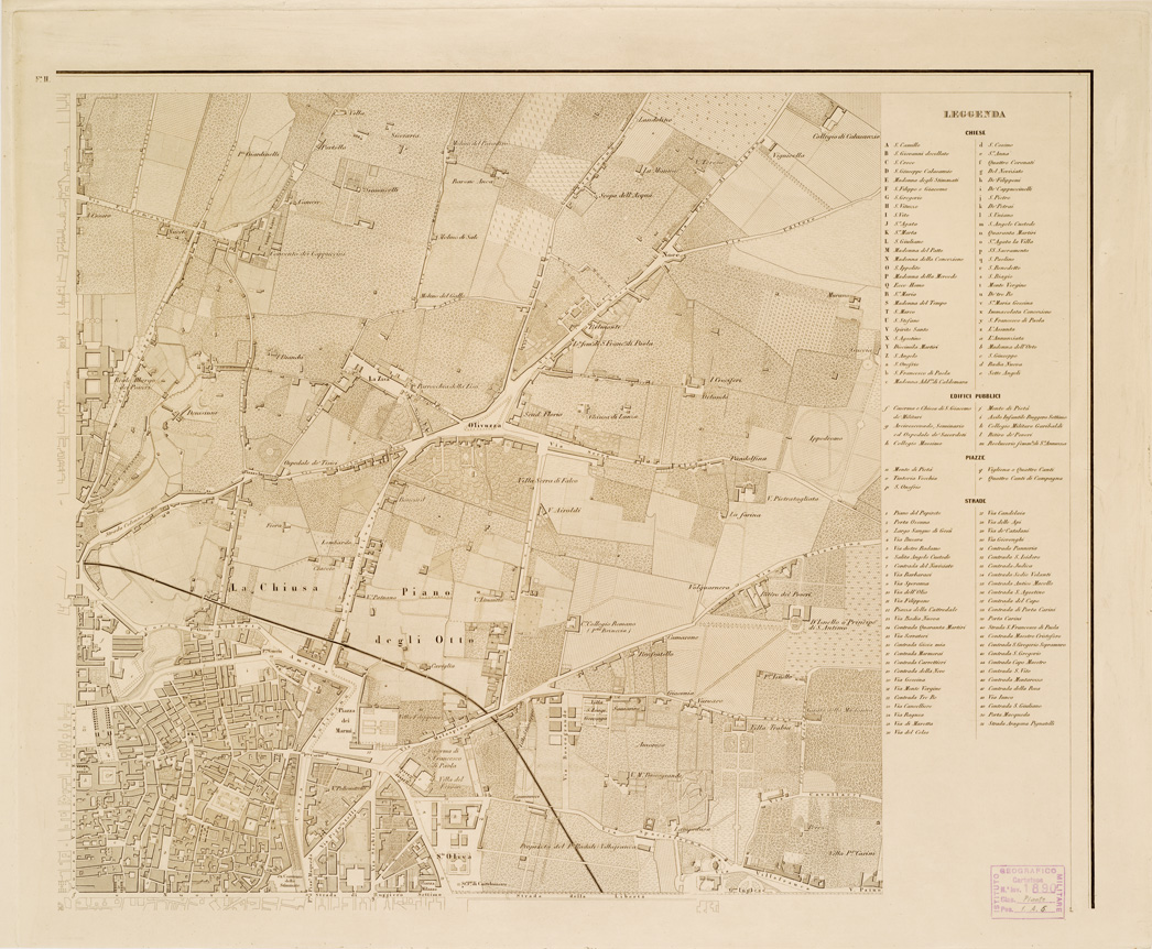 (N:14006) PIANTA TOPOGRAFICA DELLA CITTA' DI PALERMO E SUOI DINTORNI ANNO 1864. RICONOSCIUTA E RETTIFICATA NEL 1873. OFFICIO SUPERIORE DELLO STATO MAGGIORE. SEZIONE DI NAPOLI. - Foglio II (B0006590) Carte e stampe antiche: riproduzione a colori su carta (formato A1)