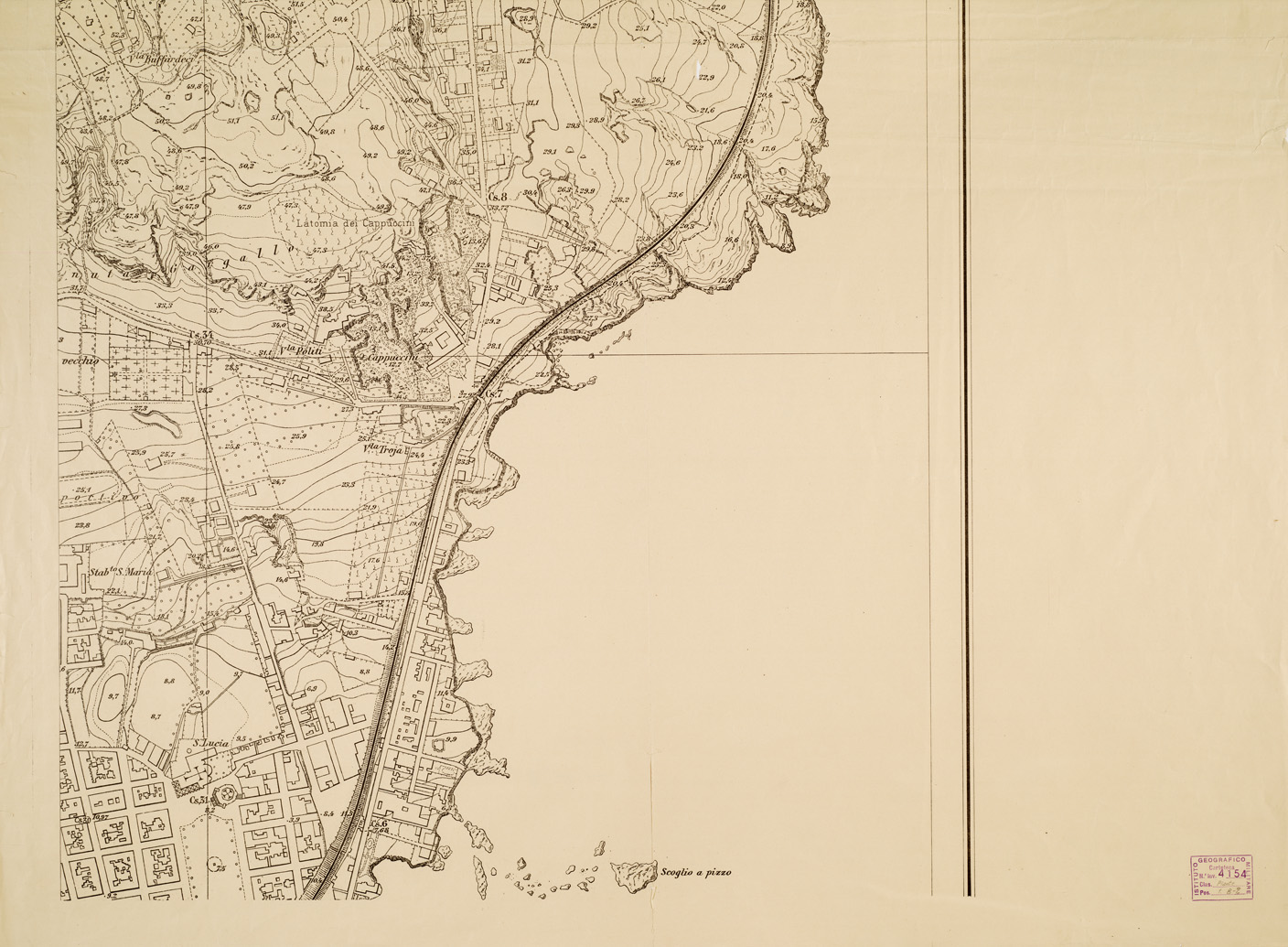 (N:13754) PIANTA DELLA CITTA' DI SIRACUSA - Foglio 3 (B0006605, B0006606, B6605-06) Carte e stampe antiche: riproduzione a colori su carta (formato A1)