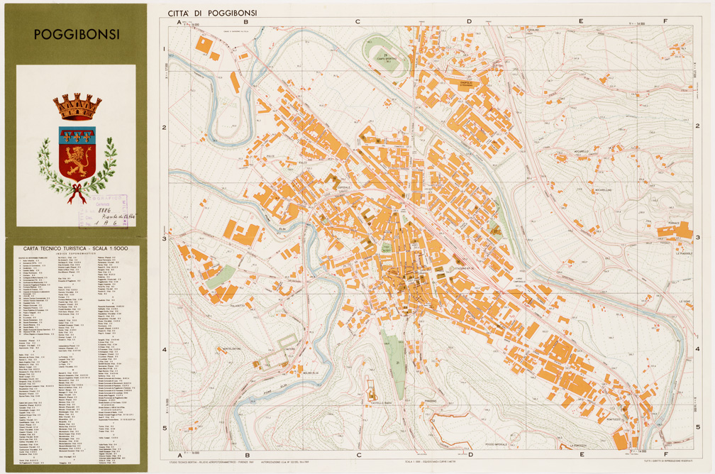 (N:13906) PIANTA DI POGGIBONSI (B0006620) Carte e stampe antiche: riproduzione a colori su carta (formato A1)