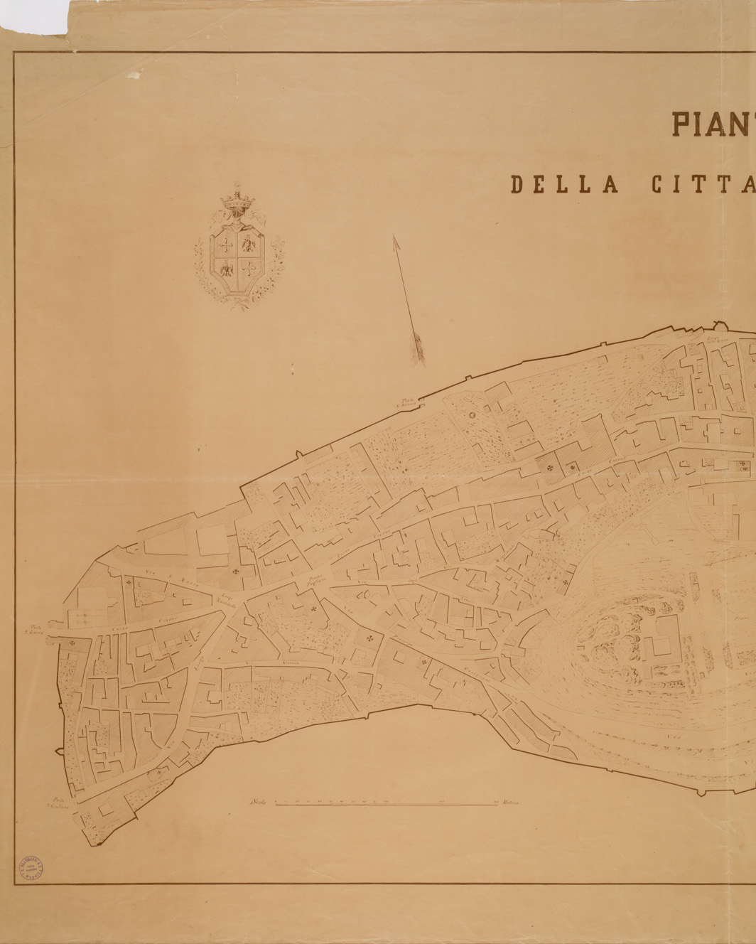 (N:13597) PIANTA DELLA CITTA' DI FERMO (B0006719, B0006720, B6719-20) Carte e stampe antiche: riproduzione a colori su carta (formato A1)