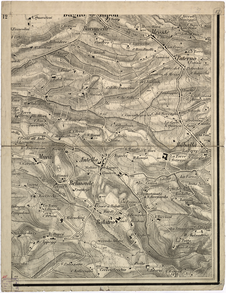 (N:4027) CARTA DI FIRENZE E DINTORNI... - Foglio 12 (B0007067) Carte e stampe antiche: riproduzione a colori su carta (formato A1)