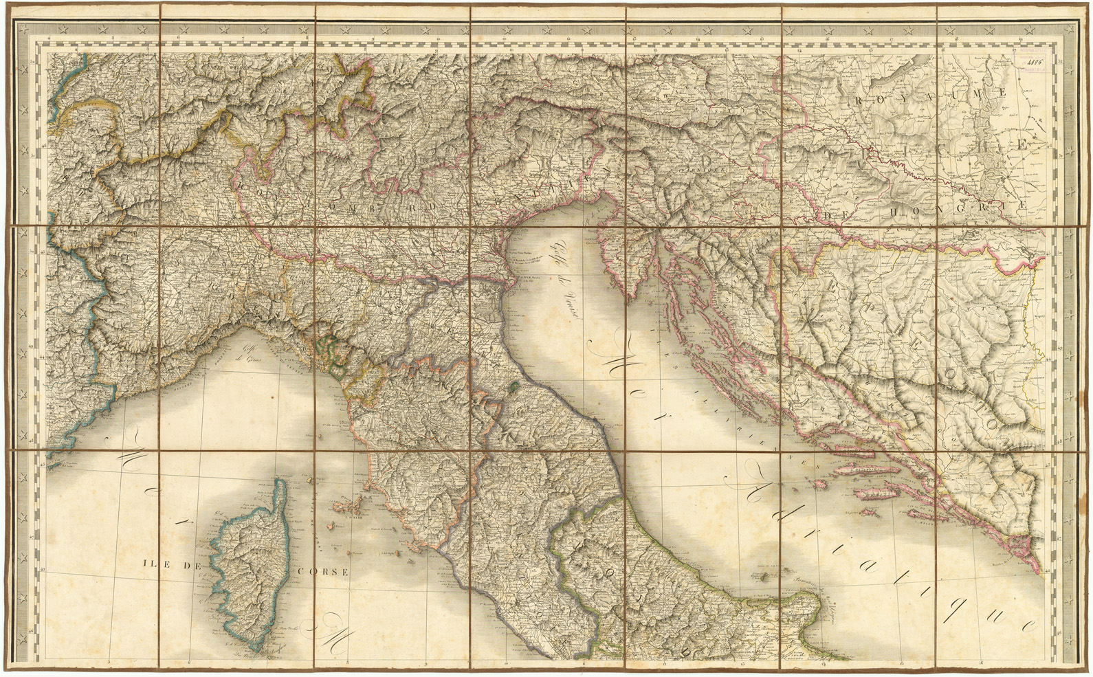 (N:13666) CARTE STATISTIQUE, POLITIQUE ET MINERALOGIQUE DE L'ITALIE - Parte Nord (B0007190) Carte e stampe antiche: riproduzione a colori su carta (formato A1)