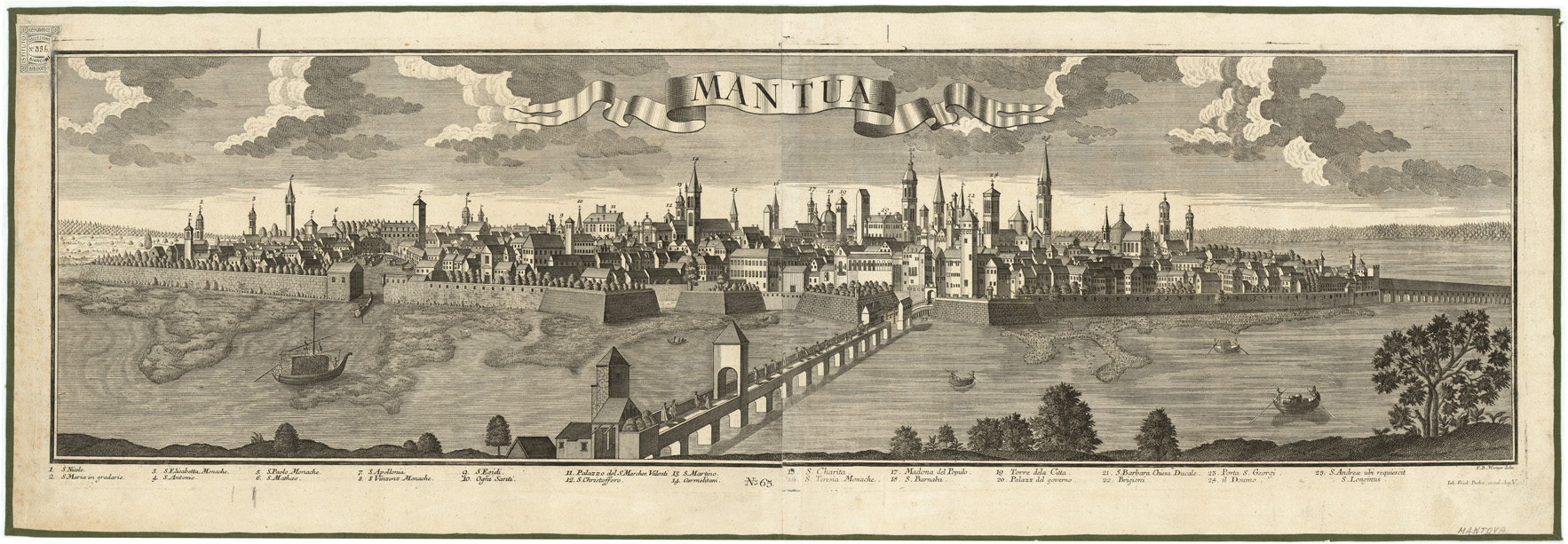 (N:12096) MANTUA - Tavola N. 65 (B0007299) Carte e stampe antiche: riproduzione a colori su carta (formato A1)