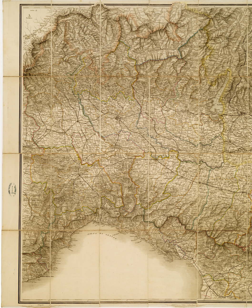(N:1849) CARTA DEL LOMBARDO VENETO (B0007505, B0007506, B7505-06) Carte e stampe antiche: riproduzione a colori su carta (formato A1)
