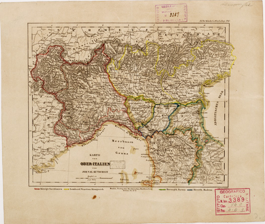 (N:11126) KARTE VON OBER ITALIEN (B0007524) Carte e stampe antiche: riproduzione a colori su carta (formato A1)