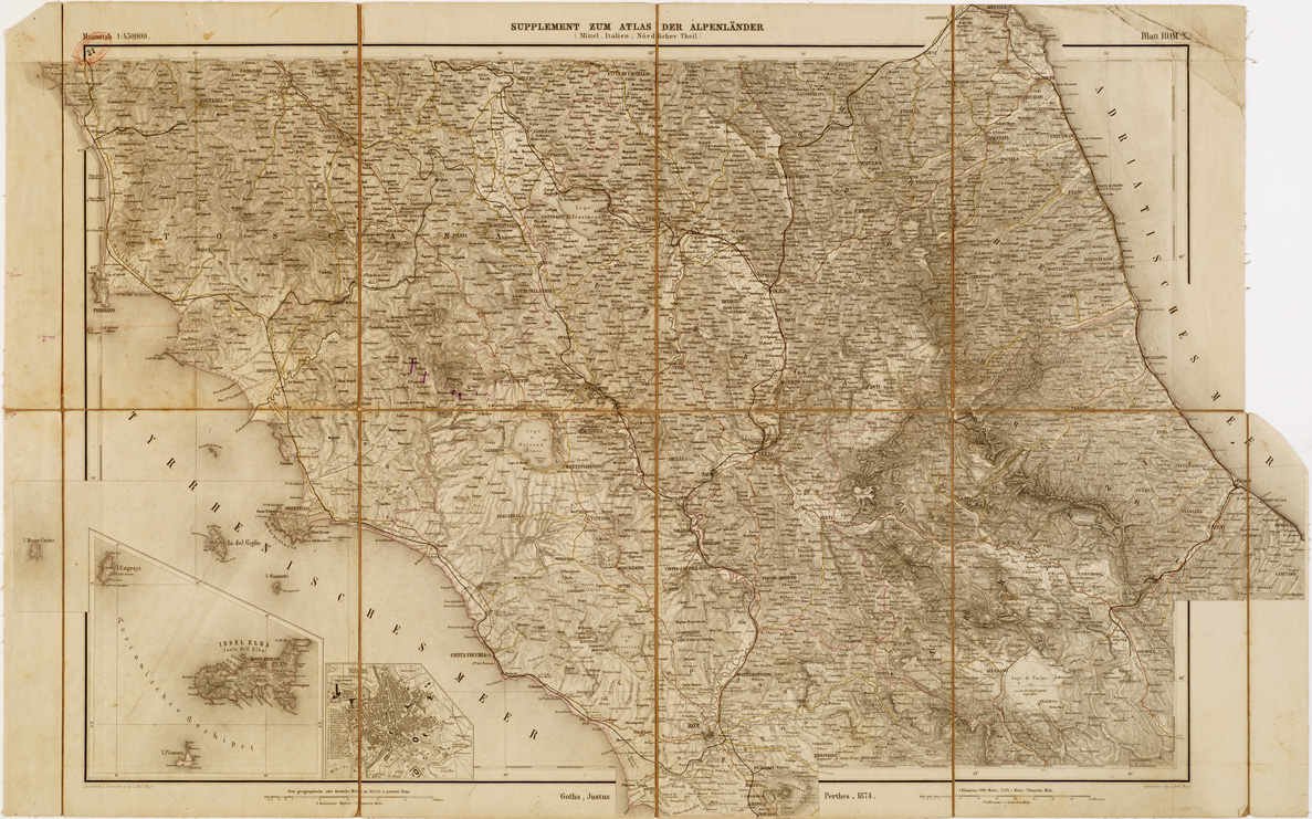 (N:12651) MAYR'S ATLAS DER ALPEN LANDER UND MITTEL ITALIEN - Tavola X (B0007538) Carte e stampe antiche: riproduzione a colori su carta (formato A1)