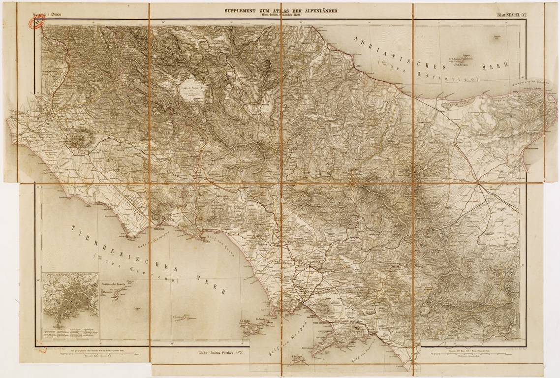 (N:12652) MAYR'S ATLAS DER ALPEN LANDER UND MITTEL ITALIEN - Tavola XI (B0007539) Carte e stampe antiche: riproduzione a colori su carta (formato A1)