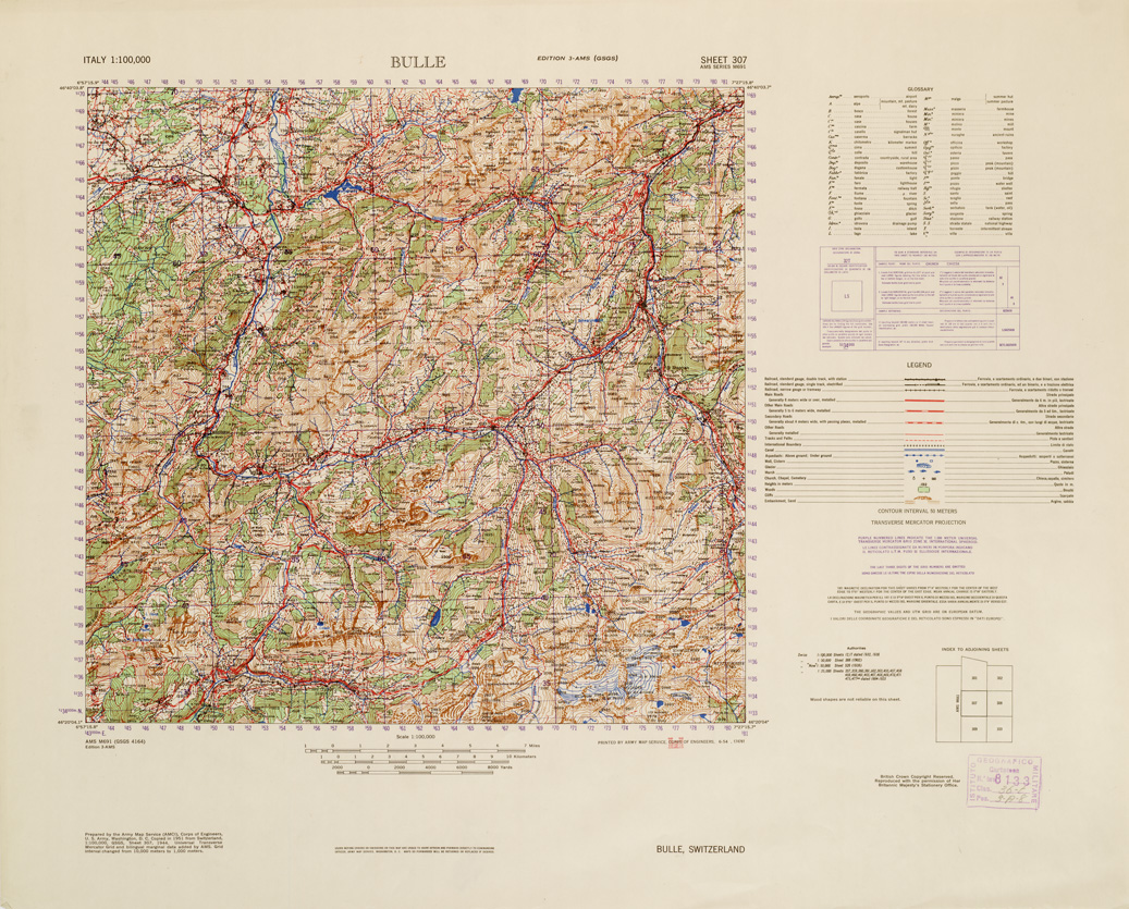 (N:10948) ITALY - BULLE SWITZERLAN SHEET 307 (B0007636) Carte e stampe antiche: riproduzione a colori su carta (formato A1)