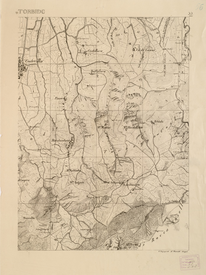 (N:7928) CARTA TOPOGRAFICA DELLA VALLE DEL PO' DA CASALE A PAVIA - Foglio 55 p2 RETORBIDO (B0007699) Carte e stampe antiche: riproduzione a colori su carta (formato A1)