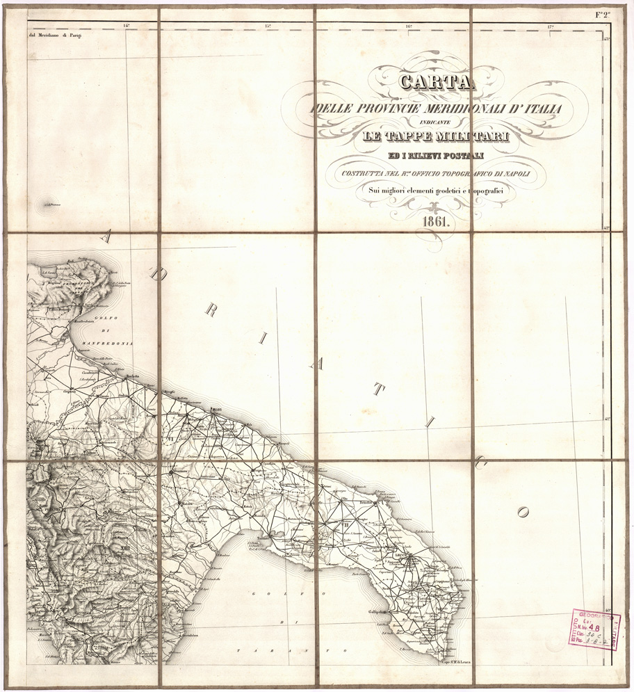 (N:3540) CARTA DELLA PROVINCIE MERIDIONALI D'ITALIA... - Foglio 2 (B0007701) Carte e stampe antiche: riproduzione a colori su carta (formato A1)