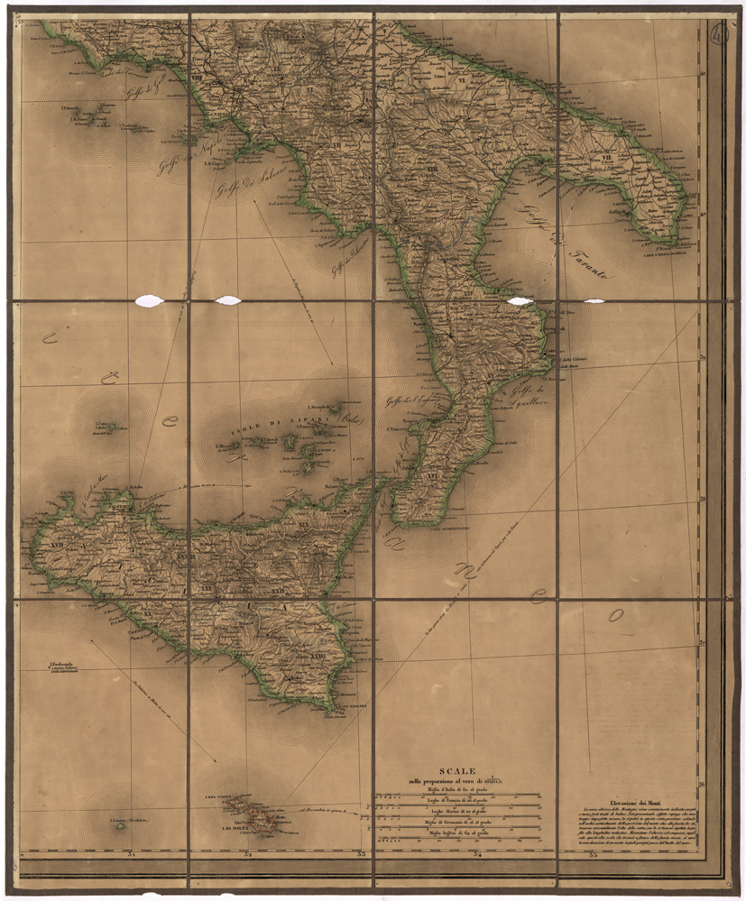 (N:1339) ITALIA - Foglio 4 (B0007713) Carte e stampe antiche: riproduzione a colori su carta (formato A1)