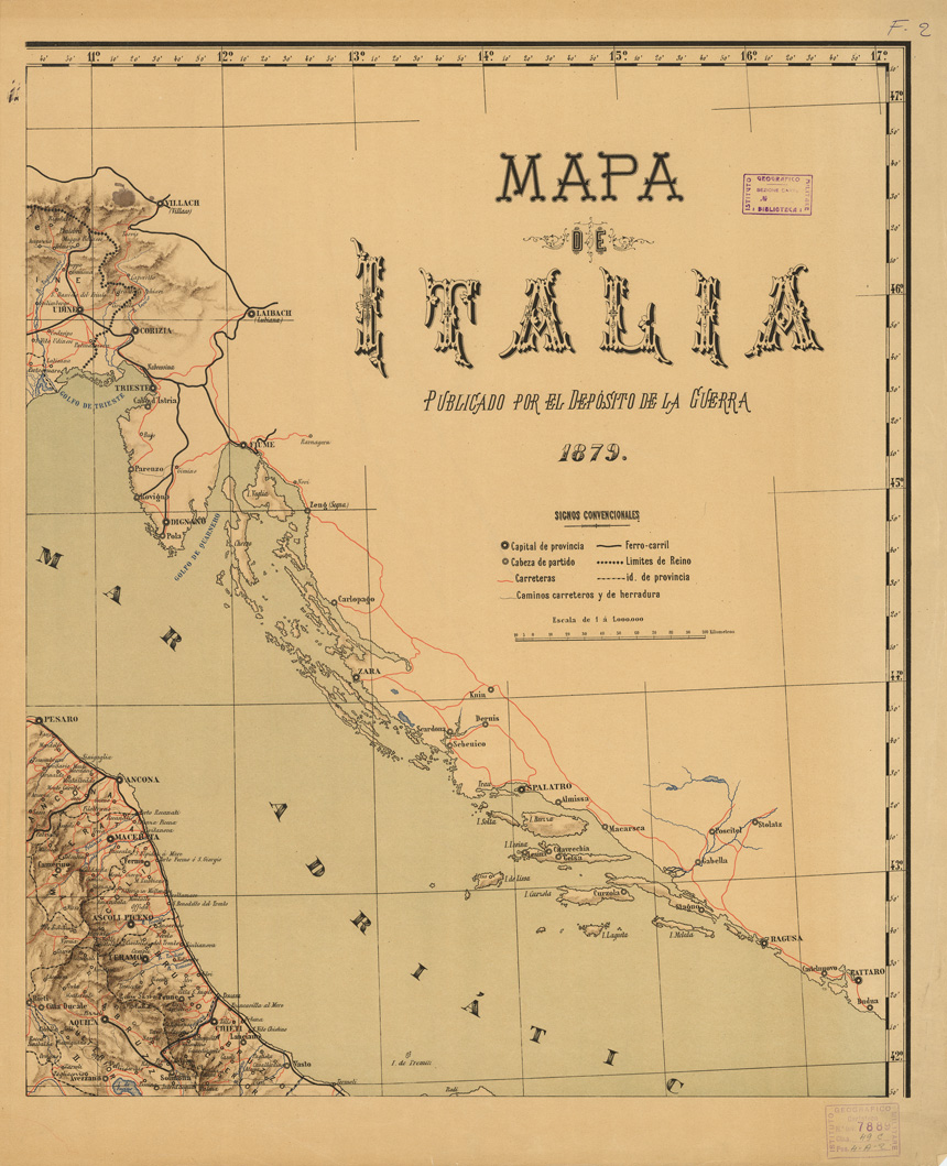 (N:12104) MAPE DE ITALIA - Foglio 2 (B0007740) Carte e stampe antiche: riproduzione a colori su carta (formato A1)