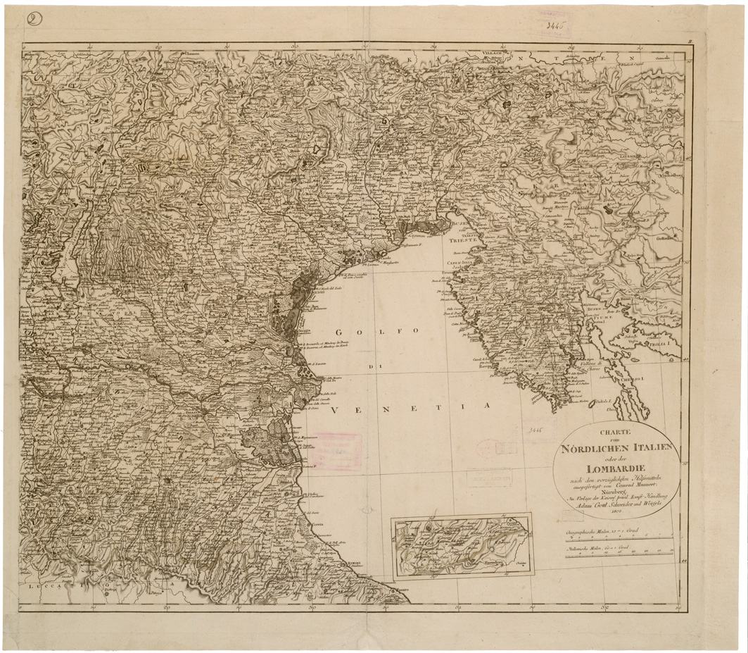 (N:8716) CHARTE VON NordLICHEN ITALIEN ODER DER LOMBARDIE... - Foglio 2 (B0007882) Carte e stampe antiche: riproduzione a colori su carta (formato A1)