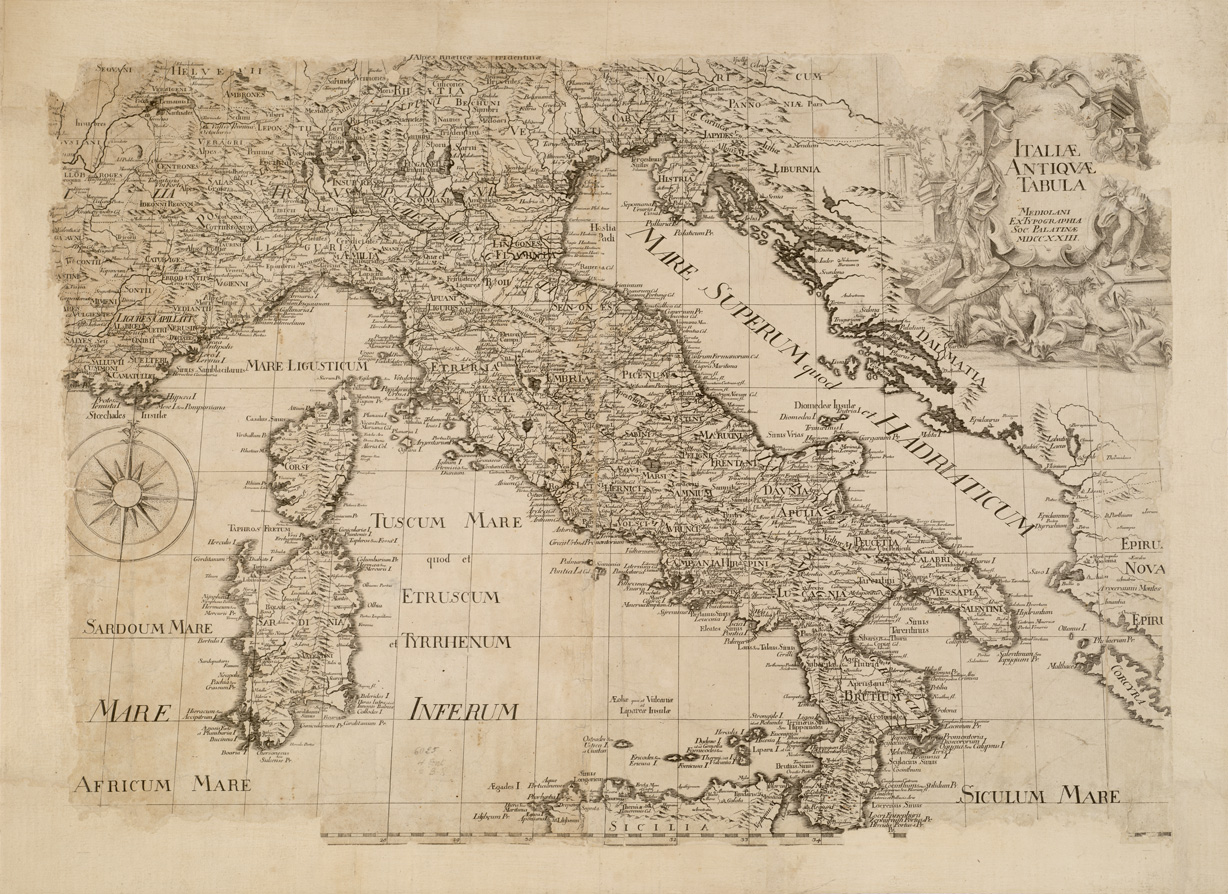 (N:10882) ITALIAE ANTIQUAE TABULA (B0007890) Carte e stampe antiche: riproduzione a colori su carta (formato A1)
