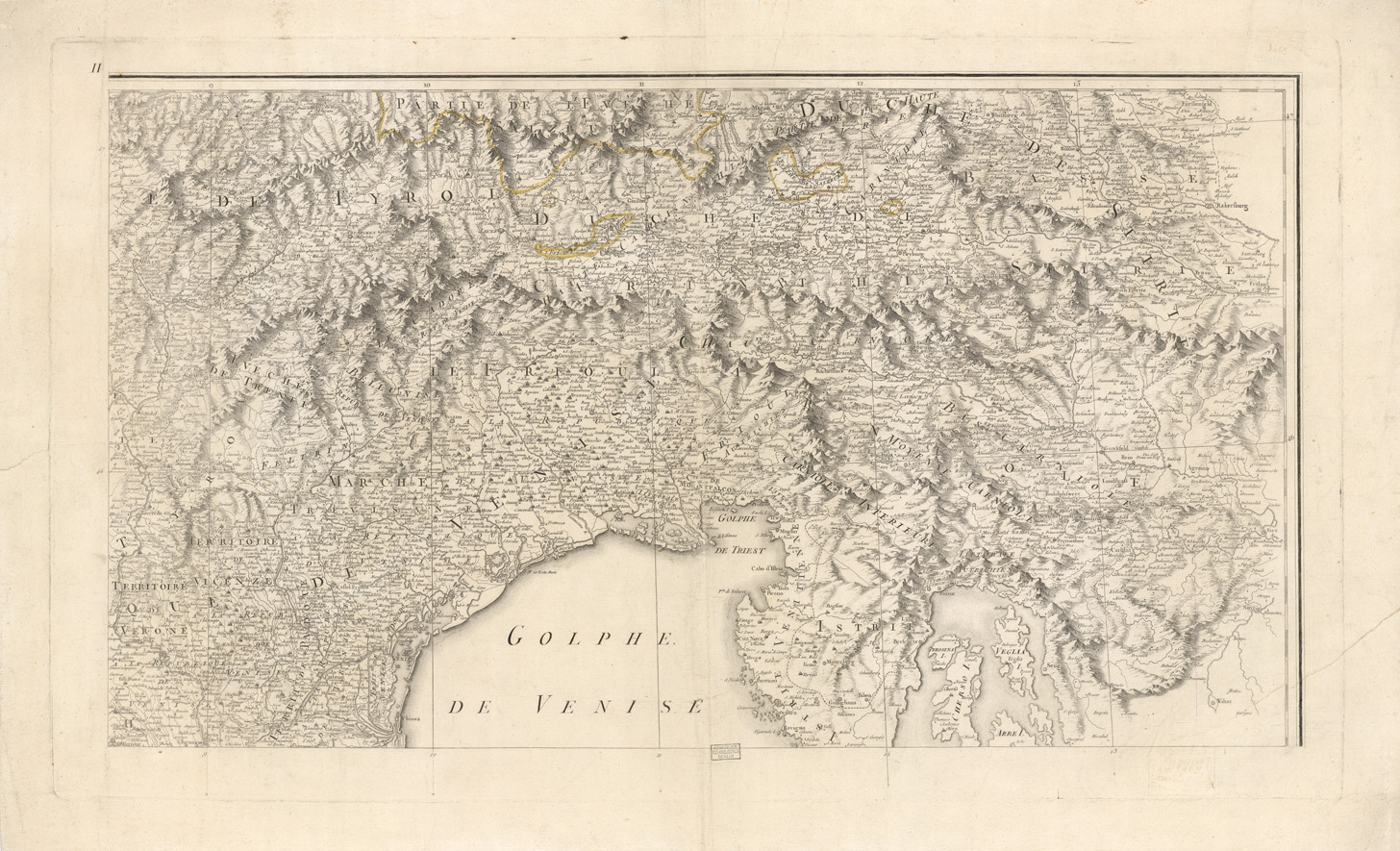 (N:8455) CARTE DE LA PARME SEPTENTRIONALE DE L'ITALIE - Foglio II (B0007968) Carte e stampe antiche: riproduzione a colori su carta (formato A1)
