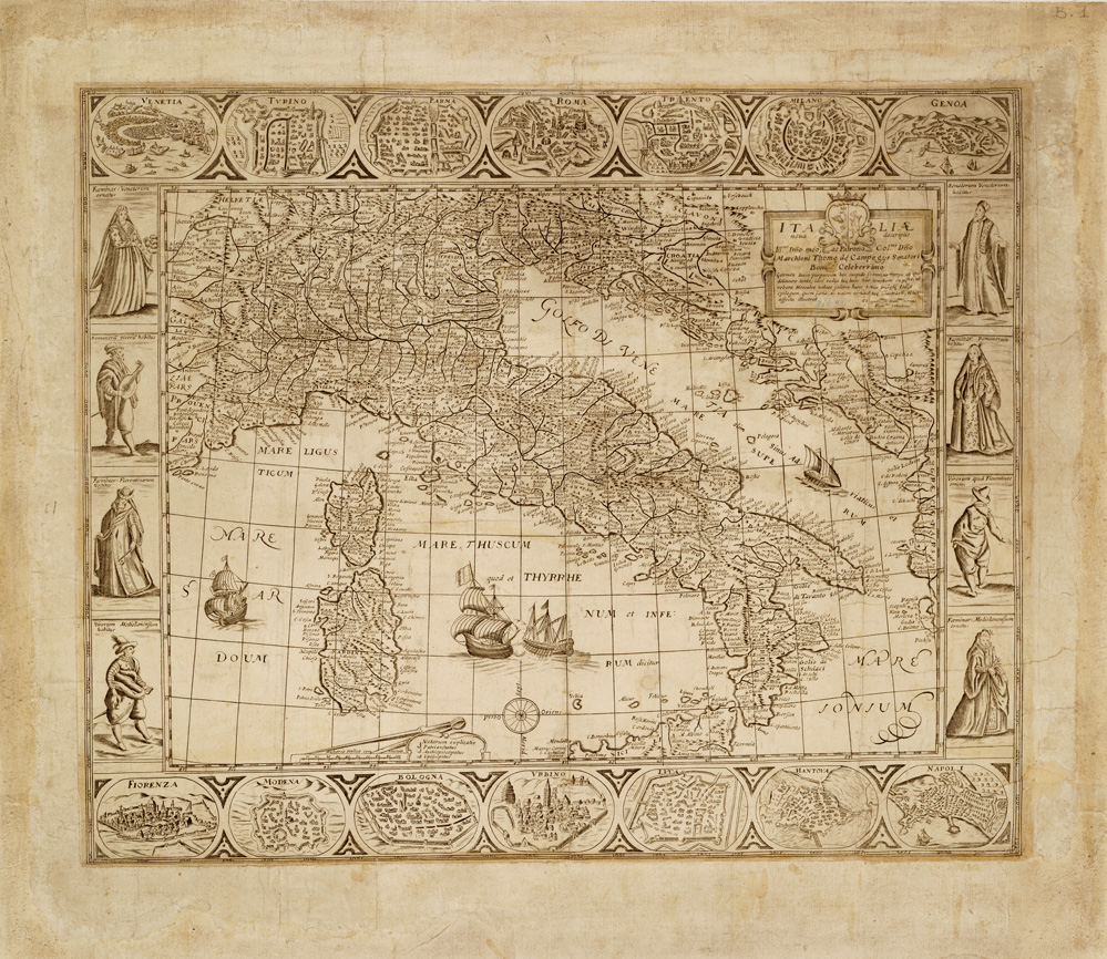 (N:10885) ITALIAE NOVA DESCRIPTIO DI FRANCESCO SABADINUS. (s. d.). (B0007974) Carte e stampe antiche: riproduzione a colori su carta (formato A1)