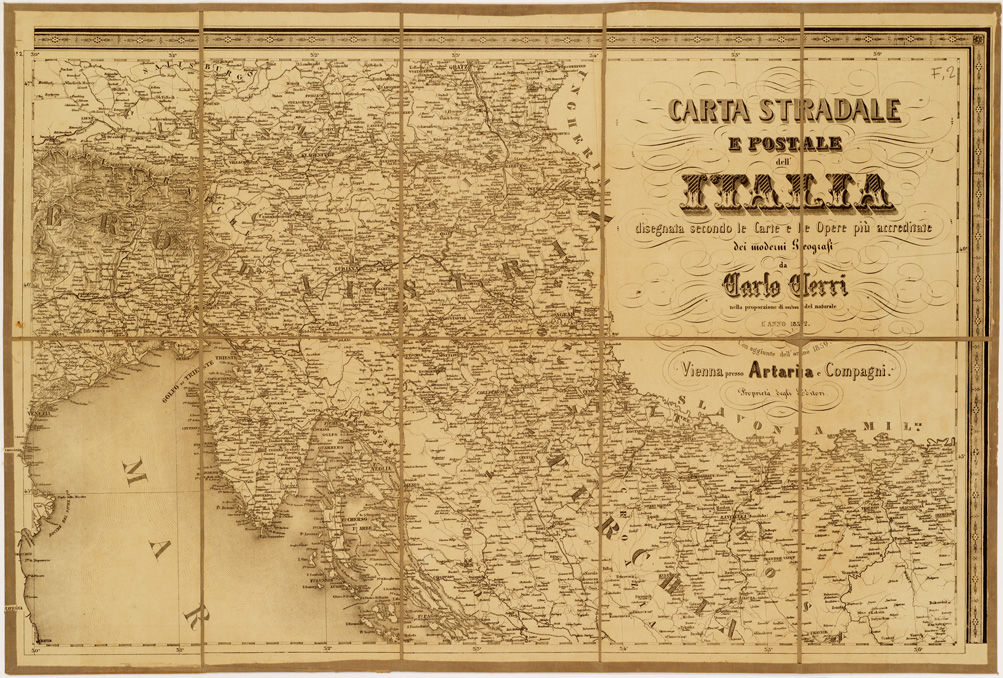 (N:5892) CARTA STRADALE E POSTALE DELL'ITALIA... - Foglio 2 (B0008015) Carte e stampe antiche: riproduzione a colori su carta (formato A1)