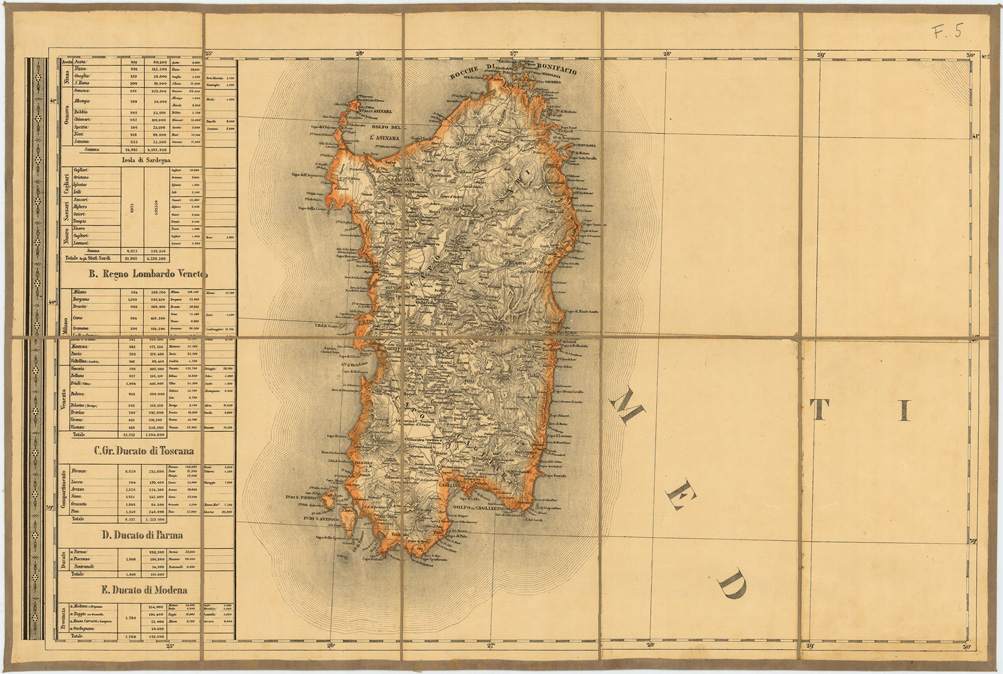 (N:5895) CARTA STRADALE E POSTALE DELL'ITALIA SECONDO LE CARTE E LE OPERE PIU ACCREDITATE DEI MODERNI GEOGRAFI - Foglio 5 (B0008018) Carte e stampe antiche: riproduzione a colori su carta (formato A1)