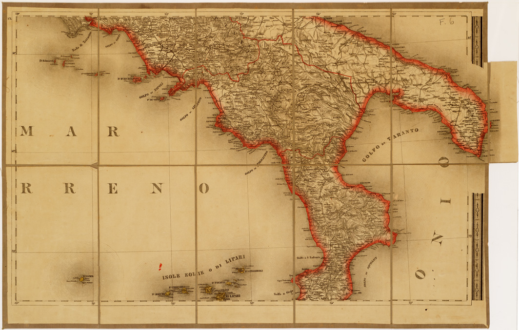 (N:5896) CARTA STRADALE E POSTALE DELL'ITALIA SECONDO LE CARTE E LE OPERE PIUACCREDITATE DEI MODERNI GEOGRAFI - Foglio 6 (B0008019) Carte e stampe antiche: riproduzione a colori su carta (formato A1)