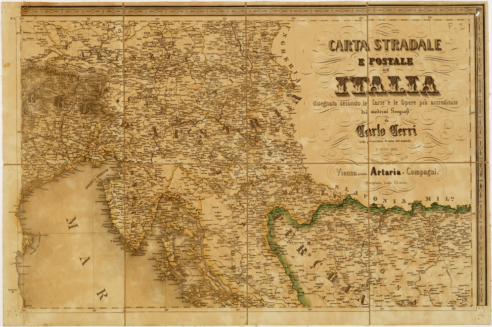 (N:5907) CARTA STRADALE E POSTALE DELL'ITALIA... - Foglio 2 (B0008030) Carte e stampe antiche: riproduzione a colori su carta (formato A1)
