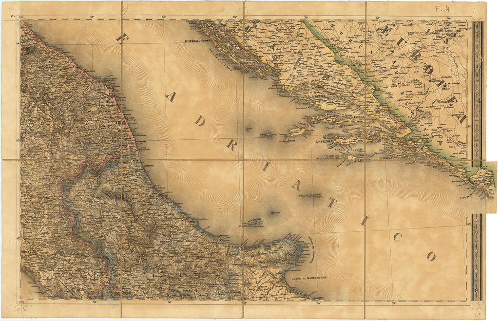 (N:5910) CARTA STRADALE E POSTALE DELL'ITALIA... - Foglio 4 (B0008033) Carte e stampe antiche: riproduzione a colori su carta (formato A1)
