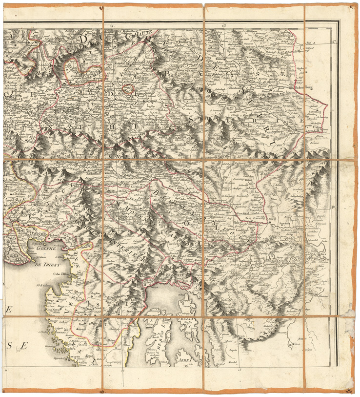 (N:8461) CARTE DE LA PARTIE SEPTENTRIONALE DE L'ITALIEPAR M. CHAUCHARD, CAPITAINE D'INFANTERIE ET INGENIEUR MILITAIRE. A PARIS CHEZ LE S. DEZAUCHE, ECC.. - Foglio 3 (B0008143) Carte e stampe antiche: riproduzione a colori su carta (formato A1)