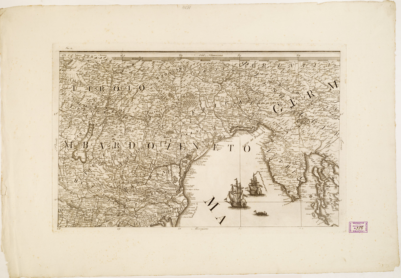 (N:4846) CARTA GENERALE DELL'ITALIA... - Tavola 2 (B0008202) Carte e stampe antiche: riproduzione a colori su carta (formato A1)