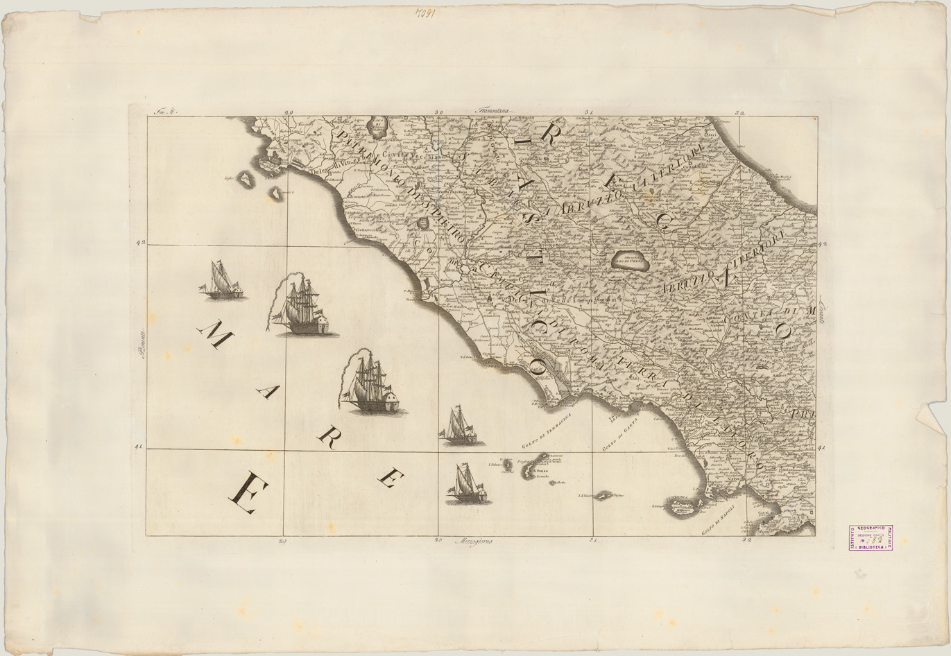 (N:4852) CARTA GENERALE DELL'ITALIA... - Tavola 8 (B0008208) Carte e stampe antiche: riproduzione a colori su carta (formato A1)