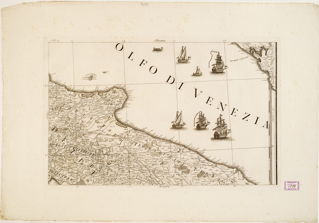 (N:4853) CARTA GENERALE DELL'ITALIA... - Tavola 9 (B0008209) Carte e stampe antiche: riproduzione a colori su carta (formato A1)