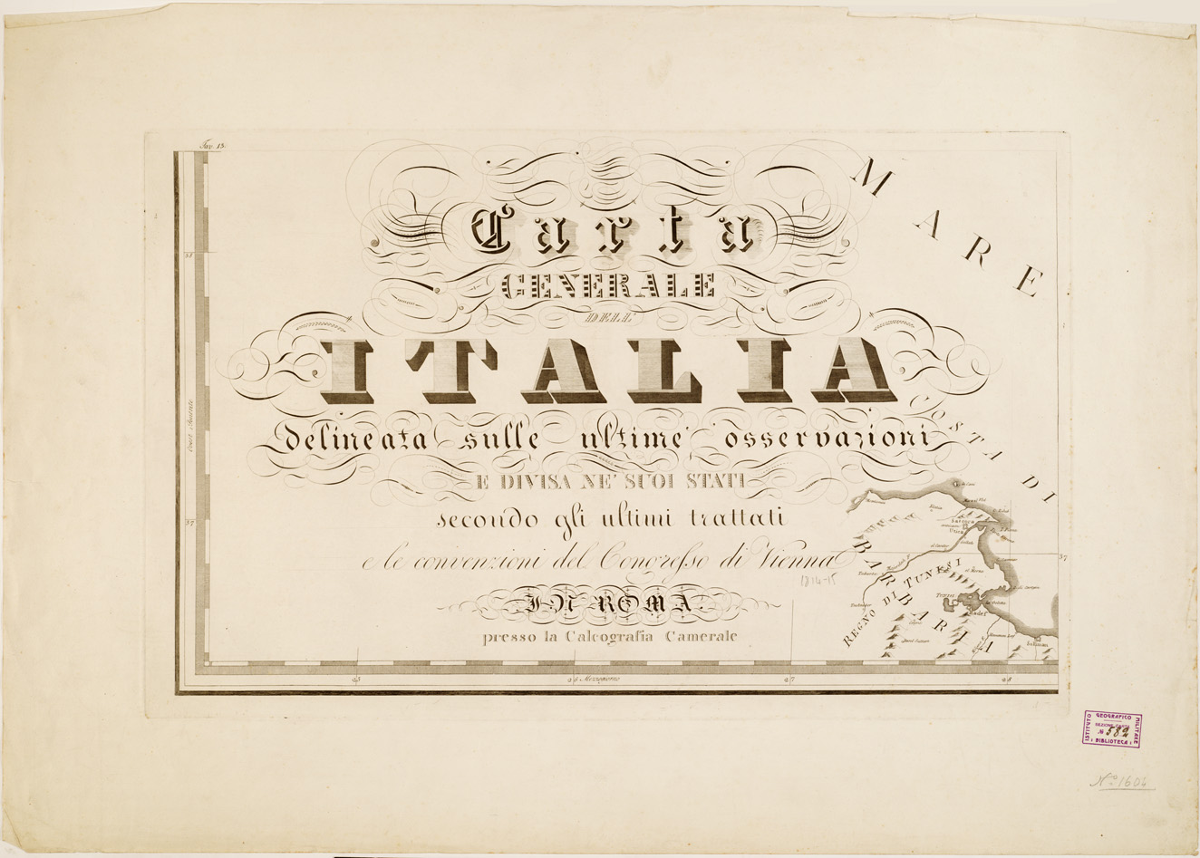 (N:4843) CARTA GENERALE DELL'ITALIA... - Tavola 13 (B0008213) Carte e stampe antiche: riproduzione a colori su carta (formato A1)