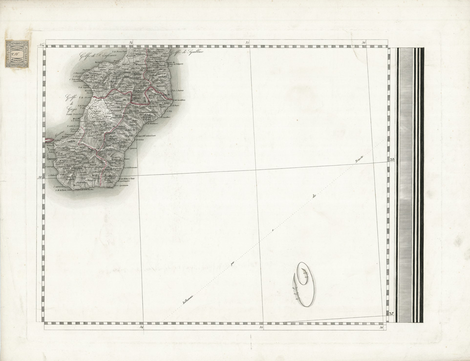 (N:10471) GRAN CARTA D'ITALIA DISEGNATA ED INCISA COLLA SCORTA DELLE OPERE PIU' RECENTI ED ACCREDITATE DI GEOGRAFIA PUBBLICATA PER CURA DI G. CIVELLI E COMP. ... - Foglio 24 - Reggio Calabria, Vibo Valentia (B0008311) Carte e stampe antiche: riproduzione a colori su carta (formato A1)